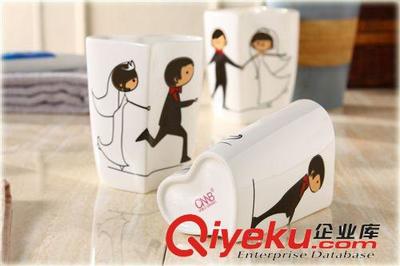 諾寶卡通衛(wèi)浴五件套 情侶婚慶禮品套裝，潮安瓷業(yè)精工打造